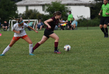 Playing girls soccer