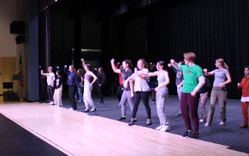 Licking Heights HS students practice for the musical.