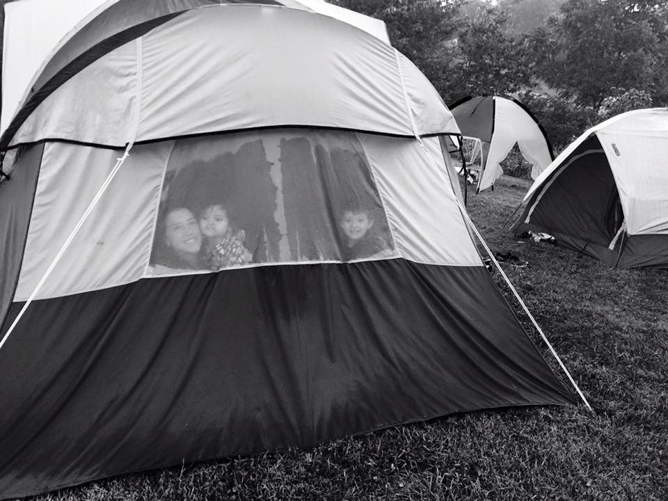 tent in black in white