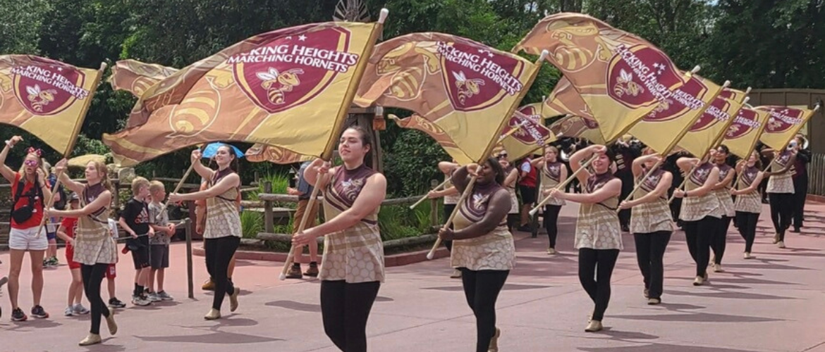 Color Guard marching