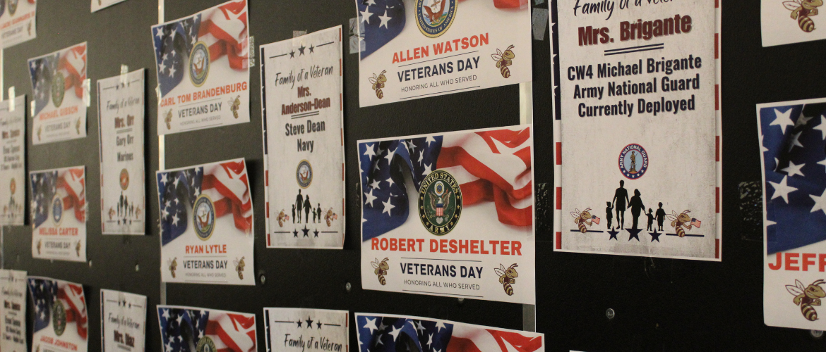 Decorated wall for Veteran&#39;s Day